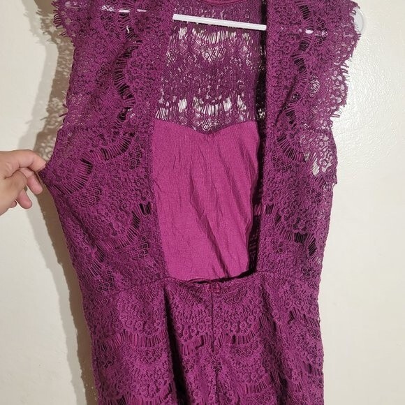 NWT Free People Intimatley Magenta DayDream A-Line Bodycon Embroidered Dress szM - Picture 9 of 13